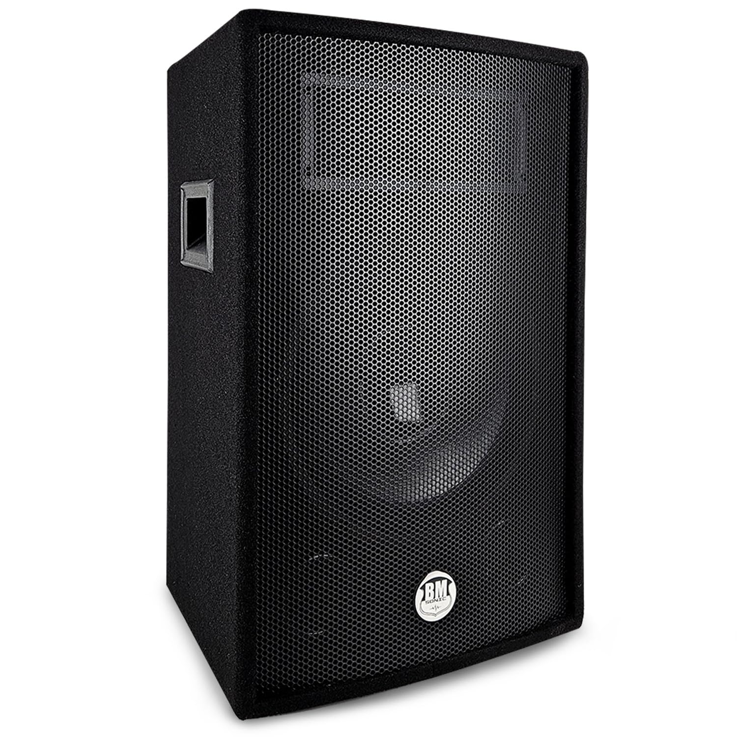 Paire d'enceintes Passives BM Bmsonic BMS12-2 x600W Peak, 1200W Max. -Sono Bass Reflex Trapézoïdal 2 Voies 12"/30cm, Lumière LED