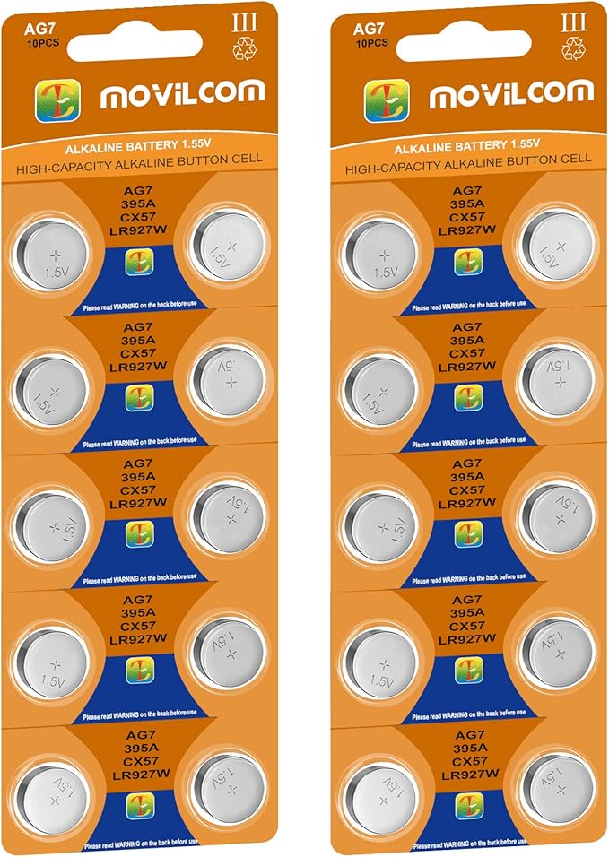 20 batterie a bottone AG7, 1,5