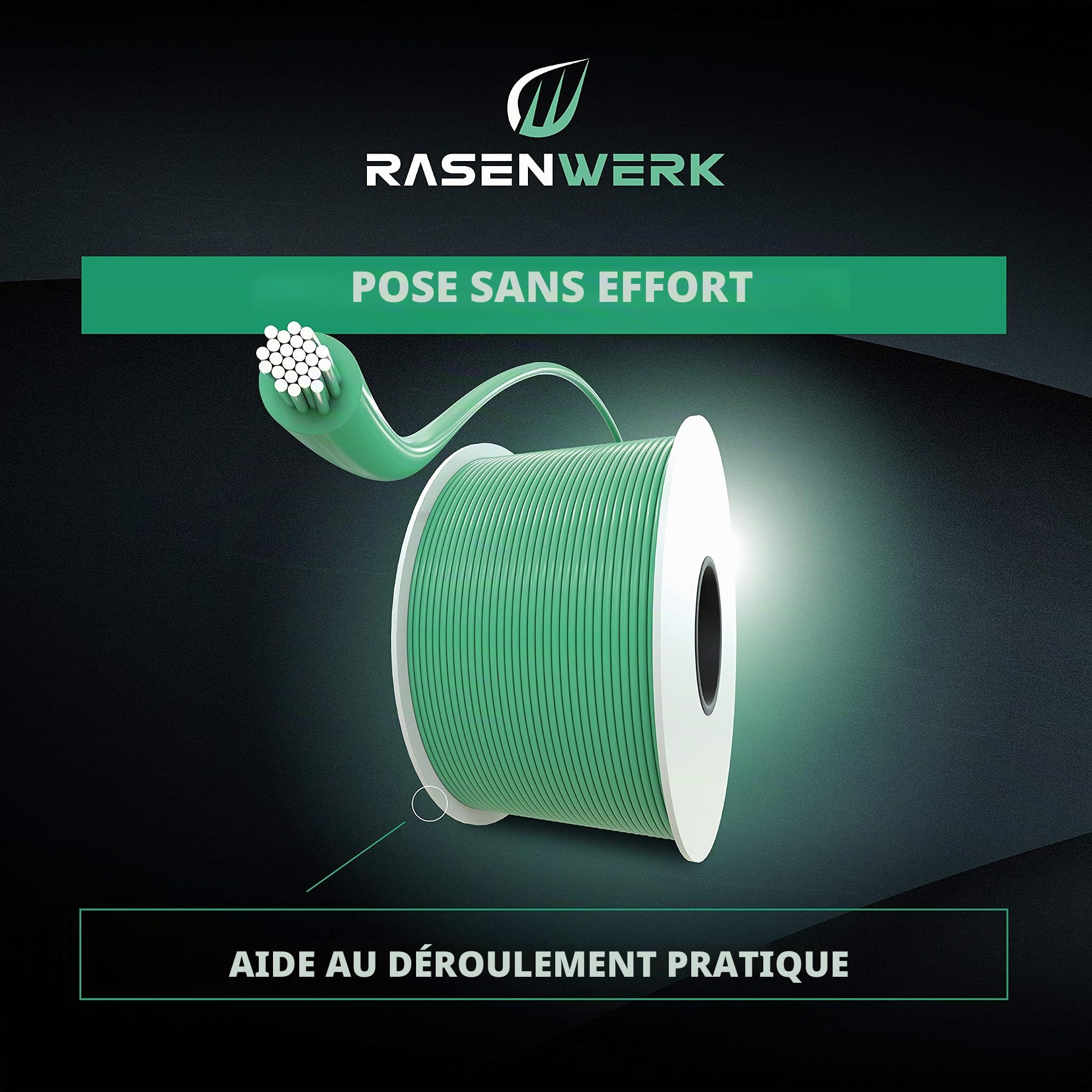 Câble de délimitation universel de 100 m pour robot tondeuse - Fil de délimitation pour tondeuse à gazon - Fil en cuivre étamé - Accessoires robot à gazon - Diamètre 2,7 mm - 100 m