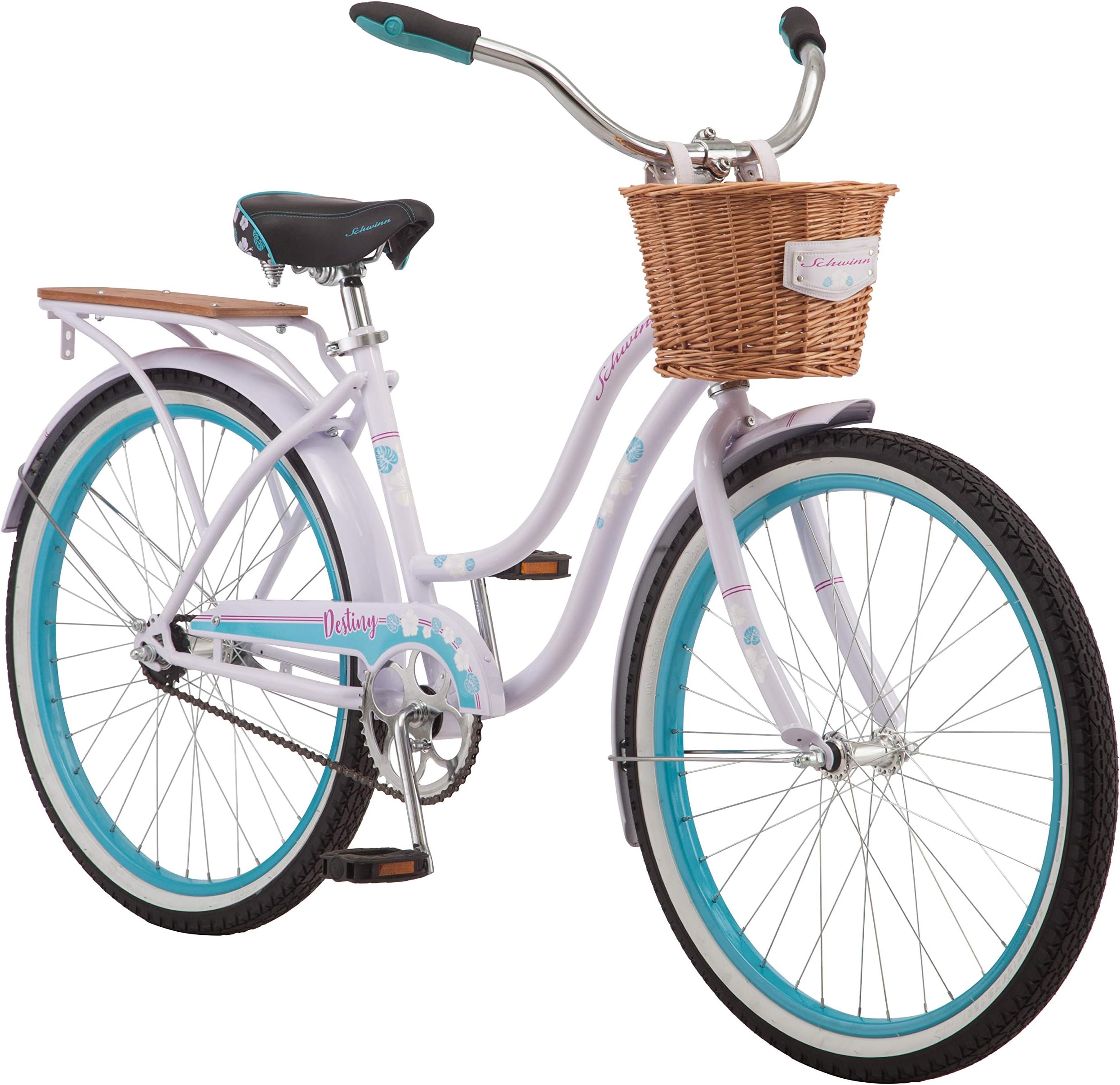 Schwinn Destiny Girls/Womens Classic Beach Cruiser Bike, Single Speed, Steel Frame, Multiple Colors
