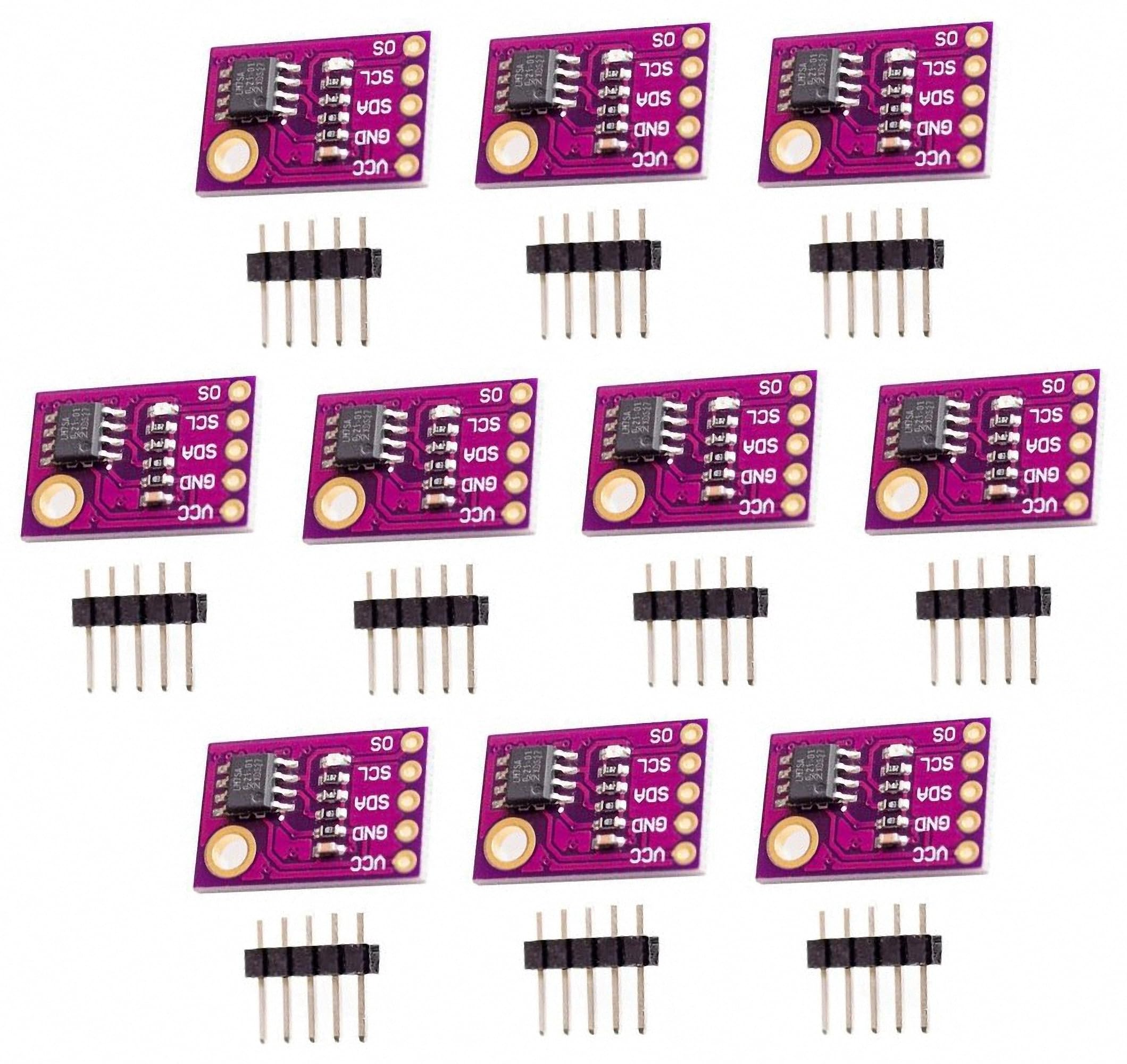 PAMEENCOS 10pcs LM75 LM75A/B Temperature Sensor High Speed I2C Interface High Precision Development Board Module