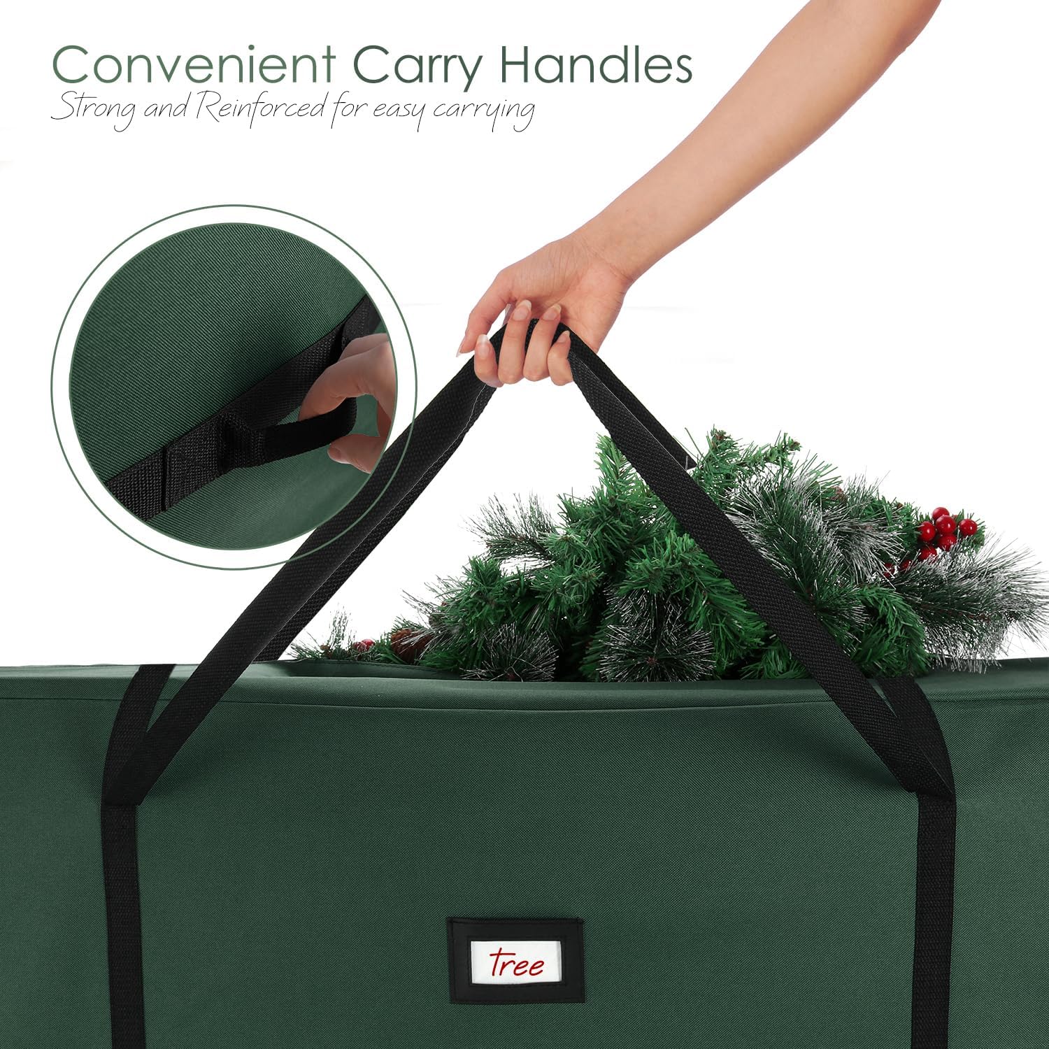Hearth & Harbor 9 ft Fabric Christmas Tree Storage Bag - Green