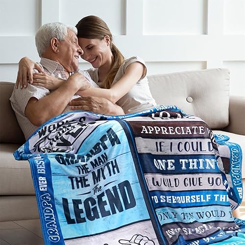 Miniatura 4 de Manta de regalo para abuelo de parte de la nieta, para el abuelo que no quiere nada, para mi abuelo, manta suave para el día del padre, regalo de