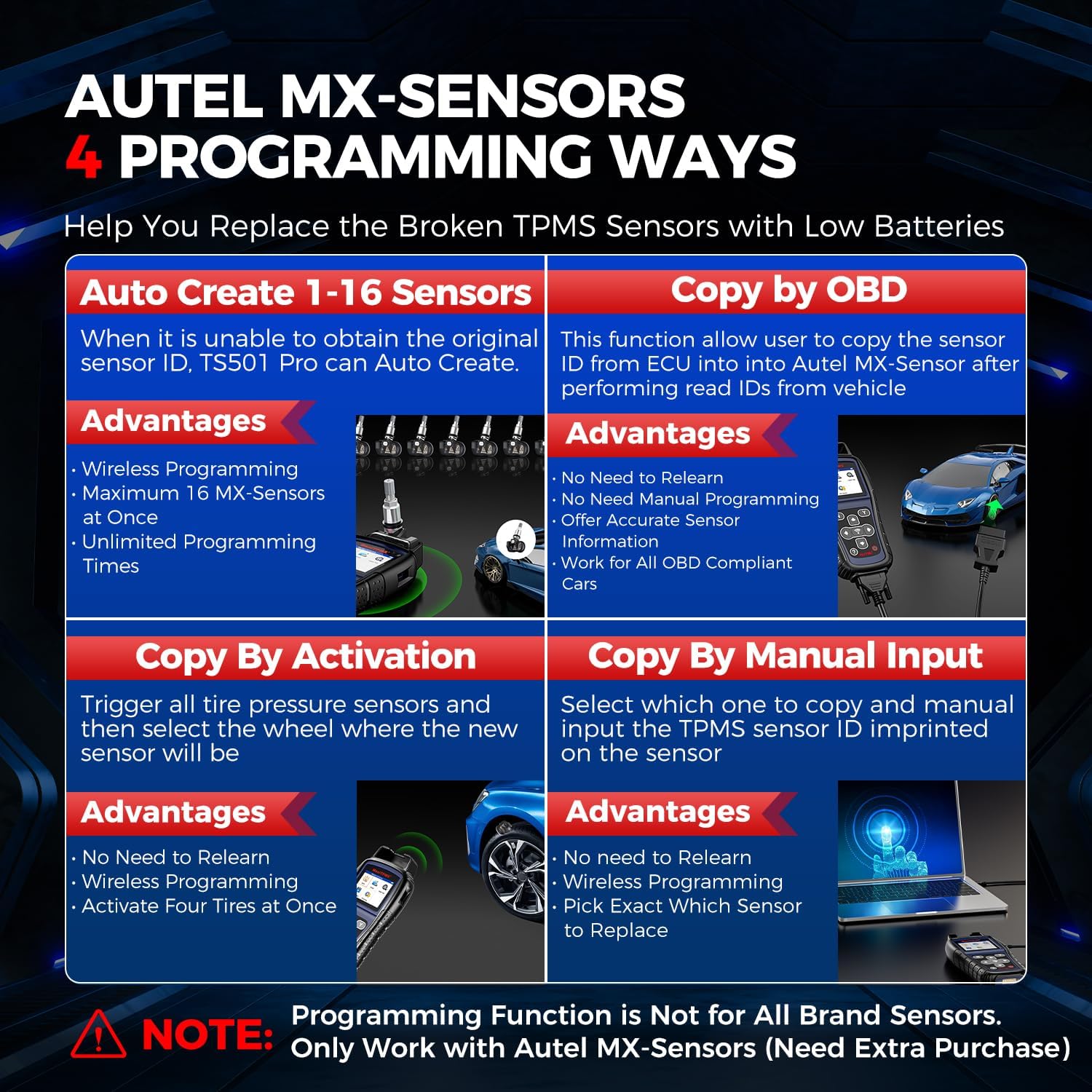 Autel MaxiTPMS TS501 Pro Outil Programmation TPMS, 2026 Identique au TS508WF TS508, Mise à Niveau du TS501 TS408S, Réapprentissag Activation Capteur, Programmation Capteur MX, Réinitialisation TPMS