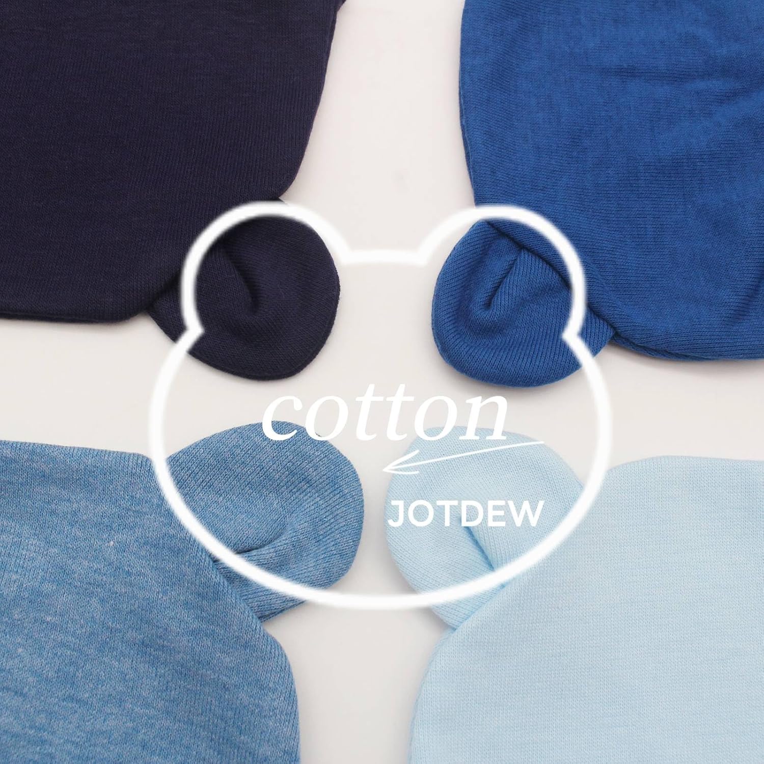 4 Pack Newborn Hats Mittens Set Bear Ears Preemie Hat Infant Hospital Mitten for Baby Boy Girl 0-6 Months