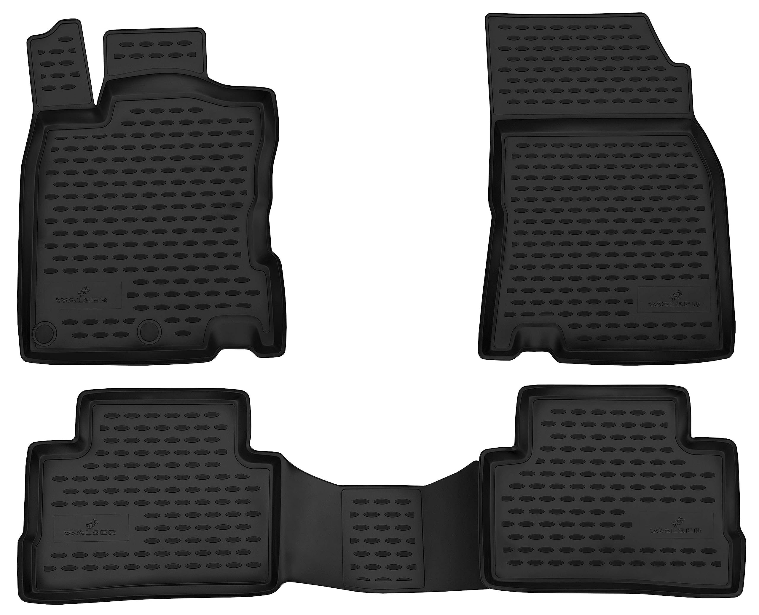 WALSER Alfombrillas de goma a medida XTR compatible con Nissan Qashqai 2 SUV (J11) 11/2013-2021, alfombrilla coche, protector de suelo coche