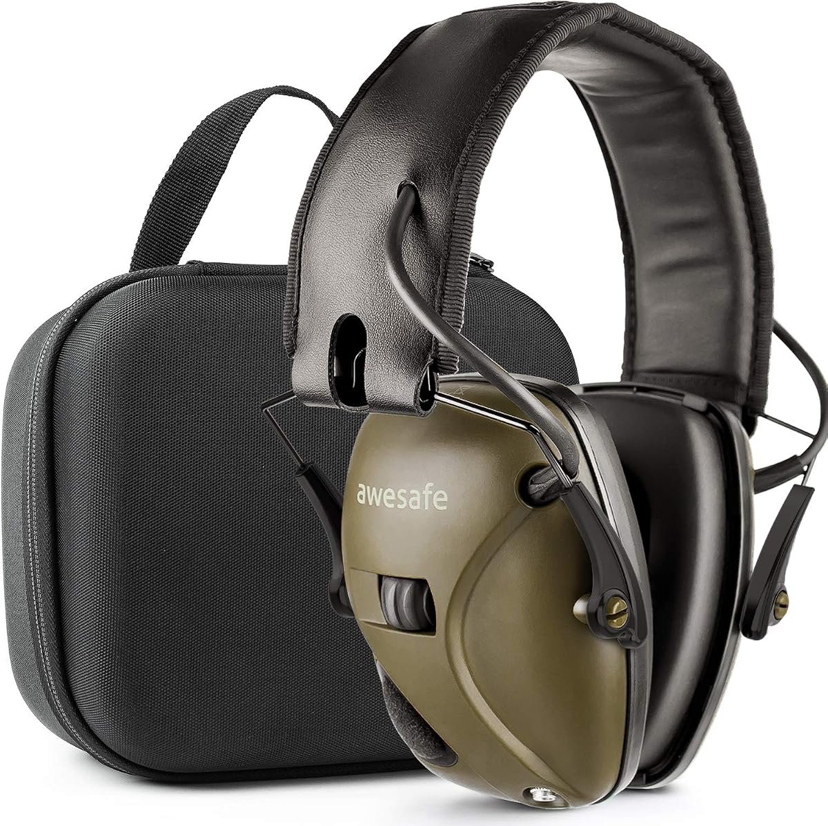 AWESAFE GF01L Gehörschutz für Schießstand Elektronischer Gehörschutz für Schlagsport, Gehörschutz, Ideal für Schützen und Hunting Schwarz, NRR 24dB [Kommt mit Travel Lagerung Tragetasche]
