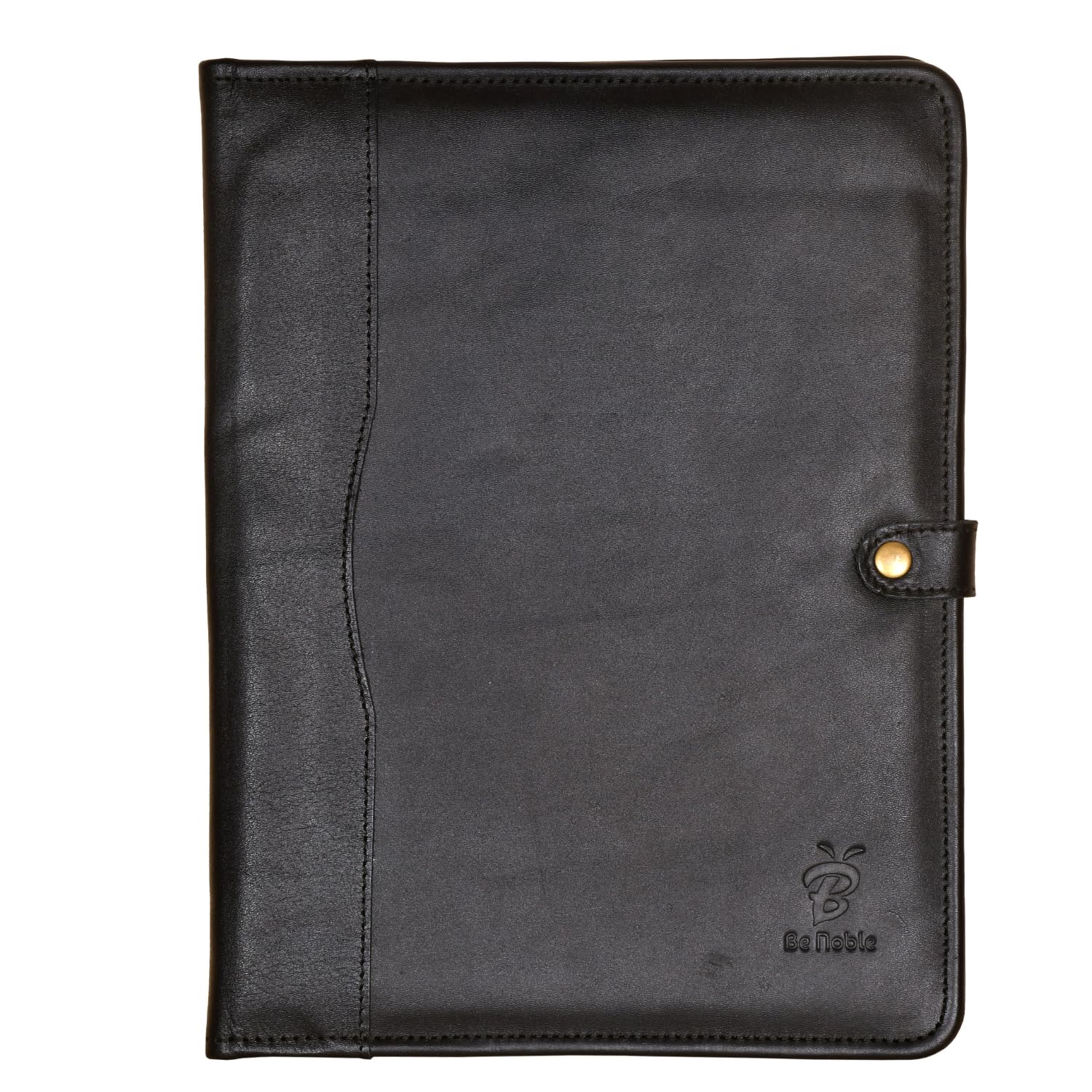 Portefeuille en cuir véritable pour homme et femme – Format lettre (Noir)