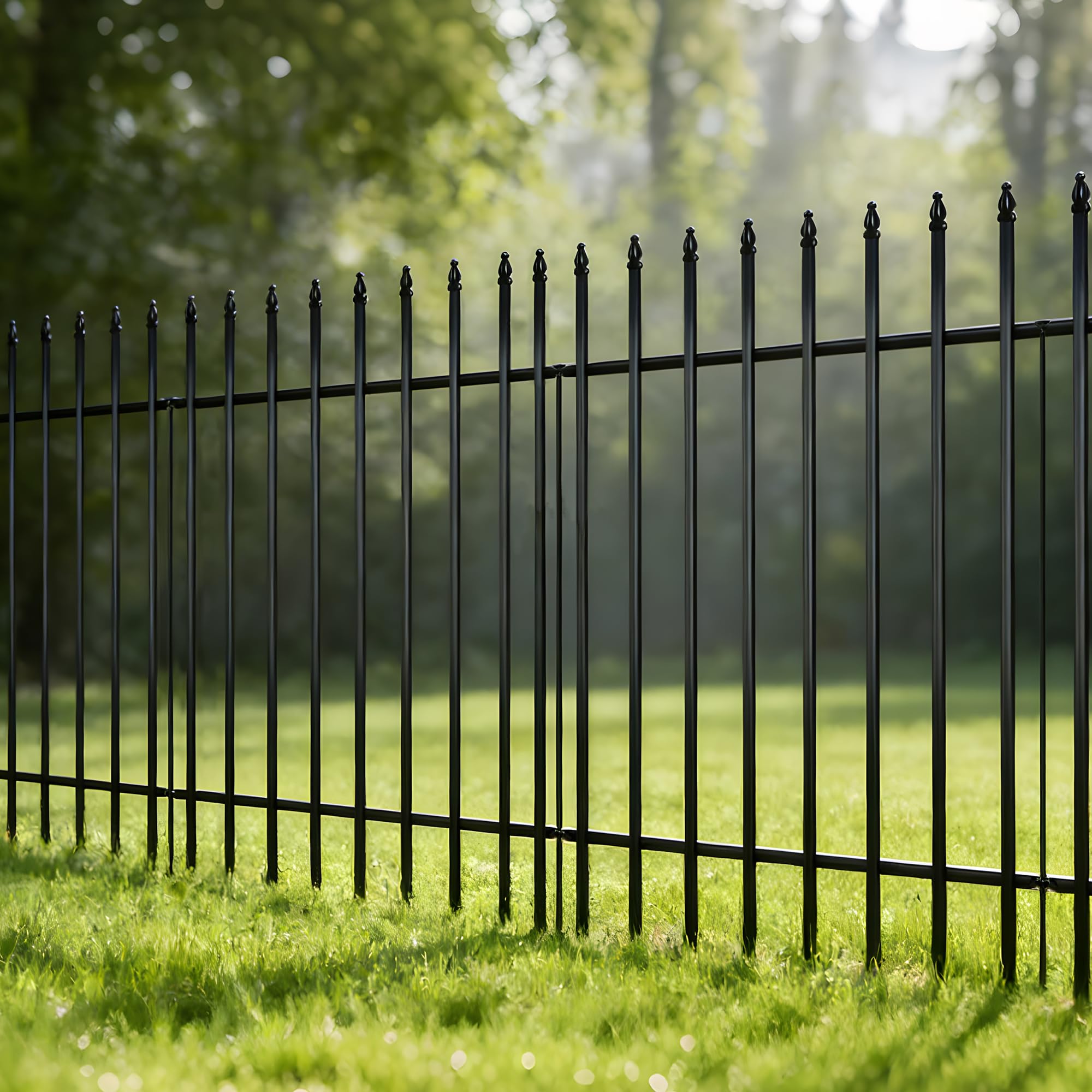 Thealyn Clôture de jardin décorative en métal - 106 x 76 cm - 5 panneaux