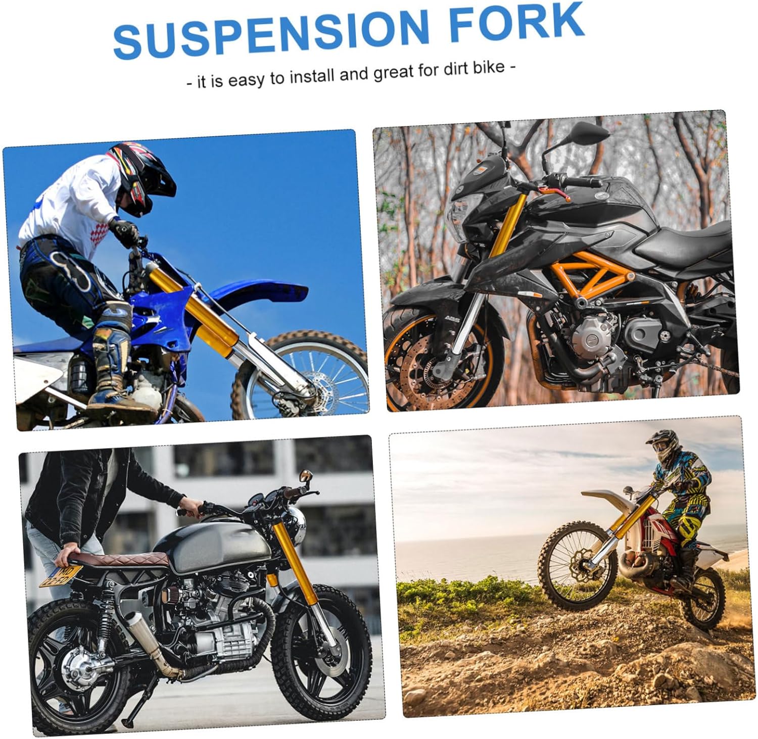 Unomor 49cc Mini Dirt Bike Front Fork Suspension Absorber Durable Replacement for Off-road Motorcycle Reliable and Practical Fork Guards for Enhanced Performance