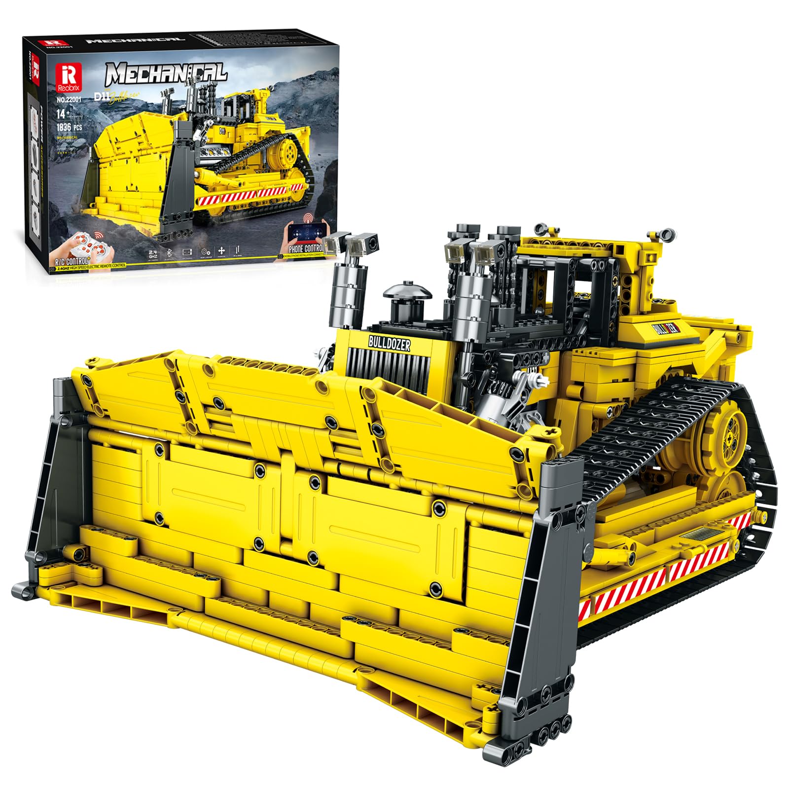 Reobrix Technic 22001 Cat D11 Bulldozer Building Blocks Set