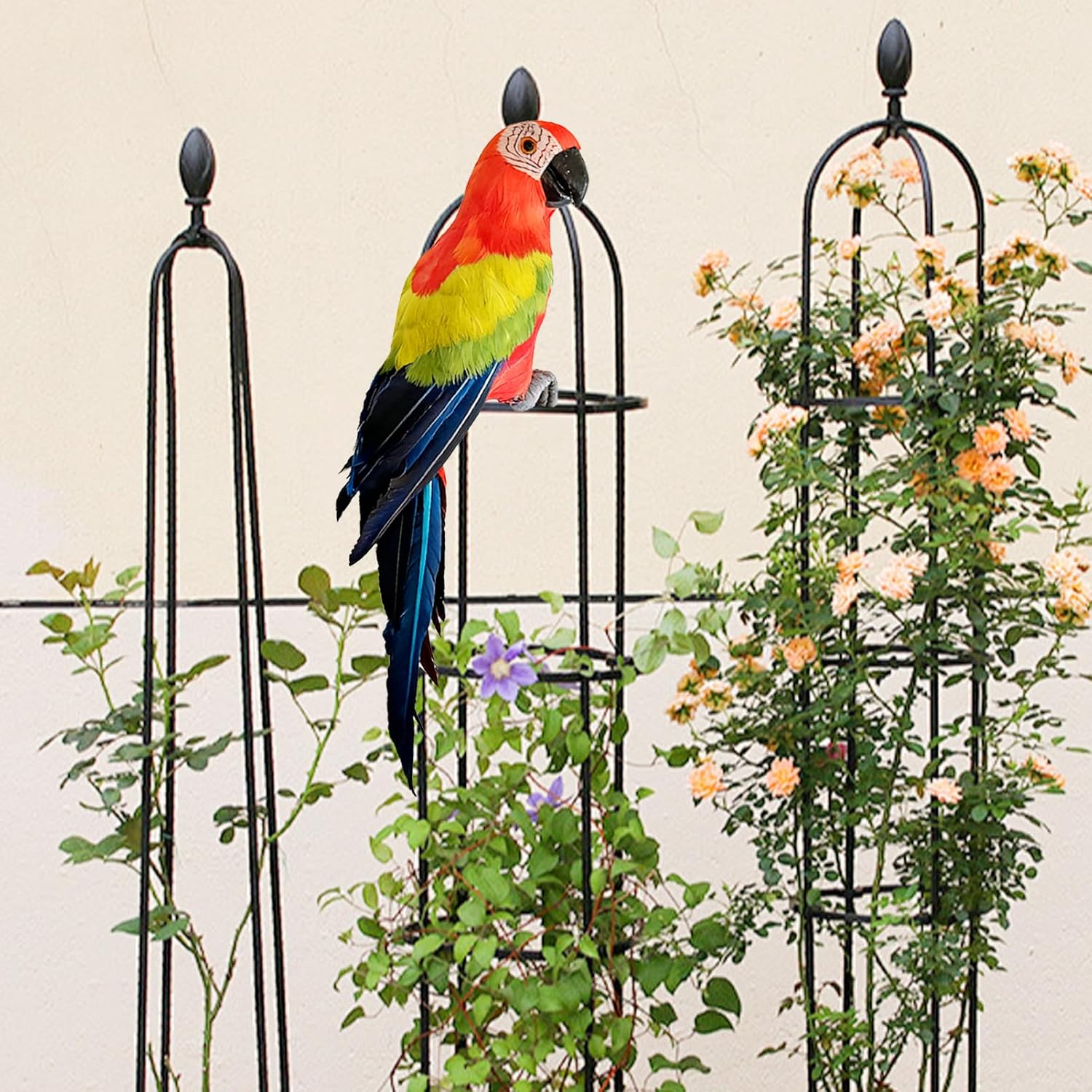Large Fake Parrot Artificial Simulation Feather Parrot Bird for Crafts Pirate Costume Shoulder Prop Tropical Party Decoration (35CM)