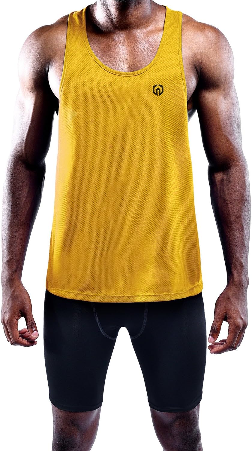 NELEUS Men's 3 Pack Dry Fit Y-Back Muscle Tank Workout Gym Shirt - Image 4