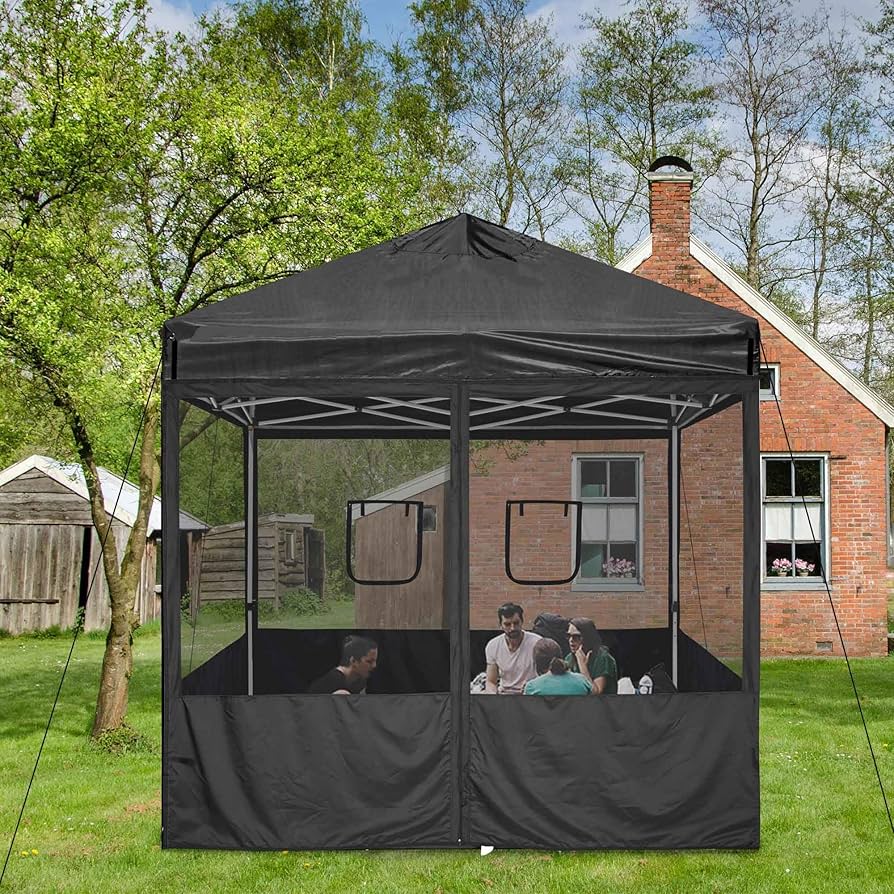 Amazon.com : Instahibit Pop Up Canopy Half Mesh Sidewalls