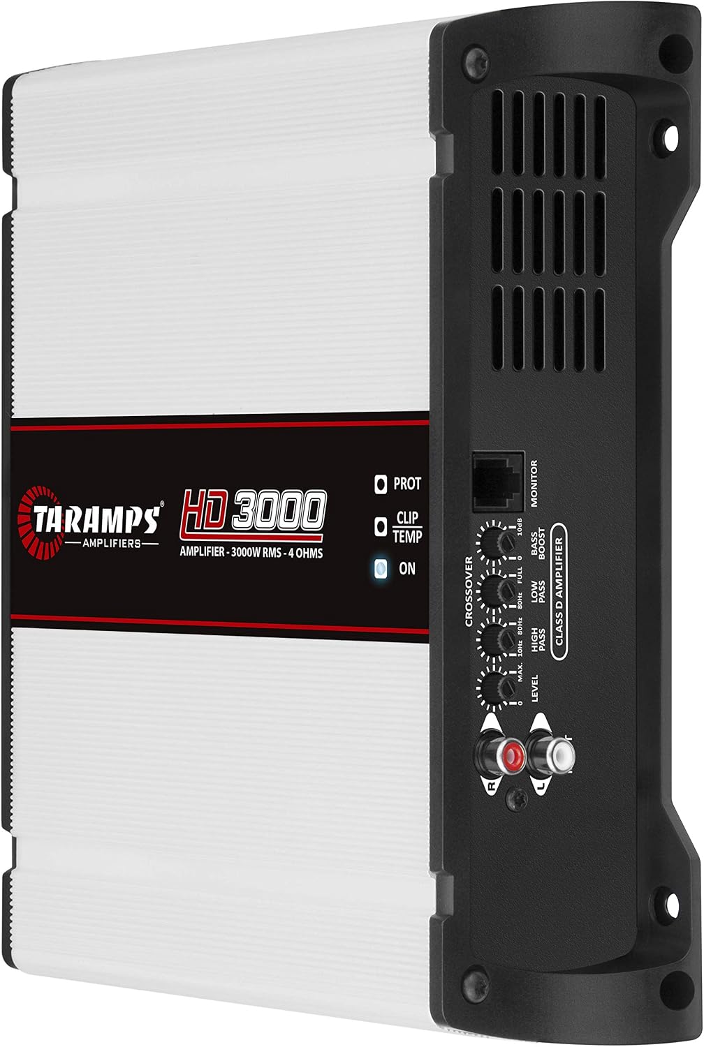 Amplificateur Voiture Puissant Taramps HD 3000 4 Ohms - 3000 Watts RMS, Mono - Neuf