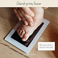 Vista 6 de Caja de recuerdos para bebé con libro de recuerdos de bebé, kit de huellas para recién nacidos, tarjetas de hitos para bebés, tubos de recuerdo