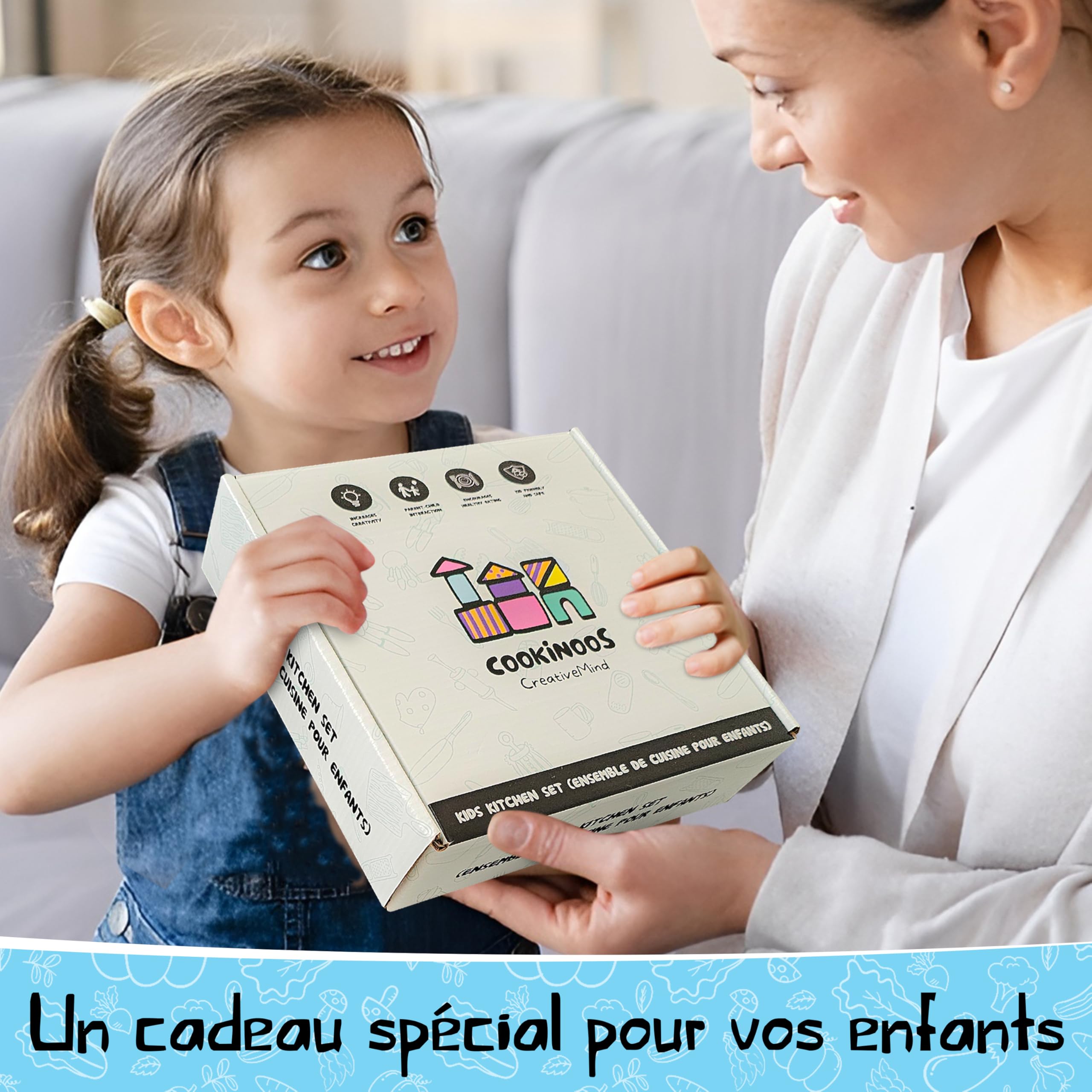 Couteau Enfant Qui ne Coupe Pas, Ustensiles de Cuisine Enfant, COOKINOOS Le Kit 14 Pièces Montessori, Couteaux Sécurité Cuisine Enfant 3 Ans, Couteau en Bois.