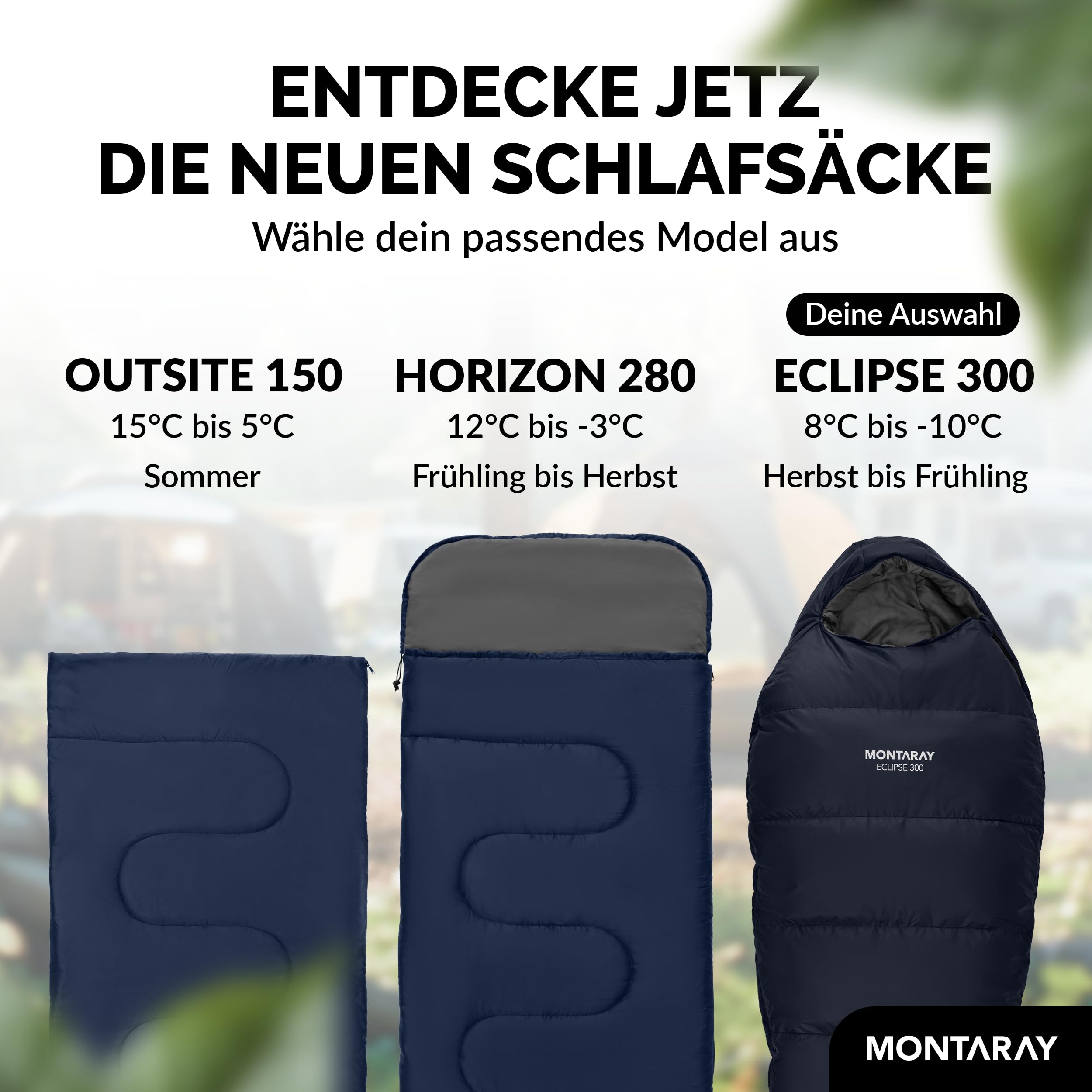 Sac De Couchage 3-4 Saisons MONTARAY - Couverture Polaire Avec Coussin - Pour Camping, Randonnée - Adulte - Chaud Et Confortable