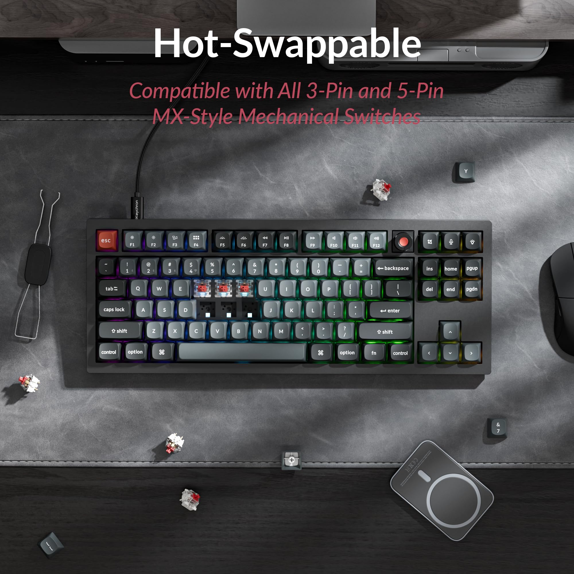 Amazon | Keychron V3 8K TKL 有線メカニカルキーボード 8000Hz