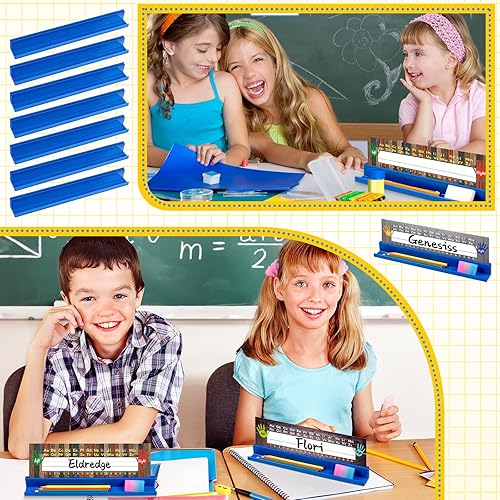 Miniatura 6 de PerKoop 20 piezas de escritorio para aula, soporte para tarjetas de índice, accesorios de escritorio para niños, soporte de escritorio y estación de