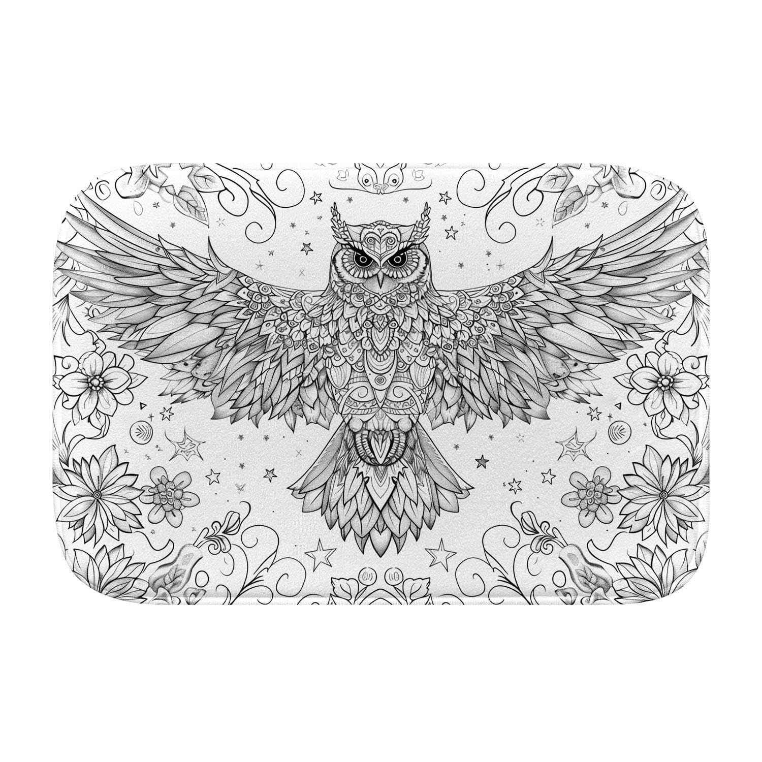 Tapis de bain en mousse à mémoire de forme VCSFR Hibou 786 grand format L