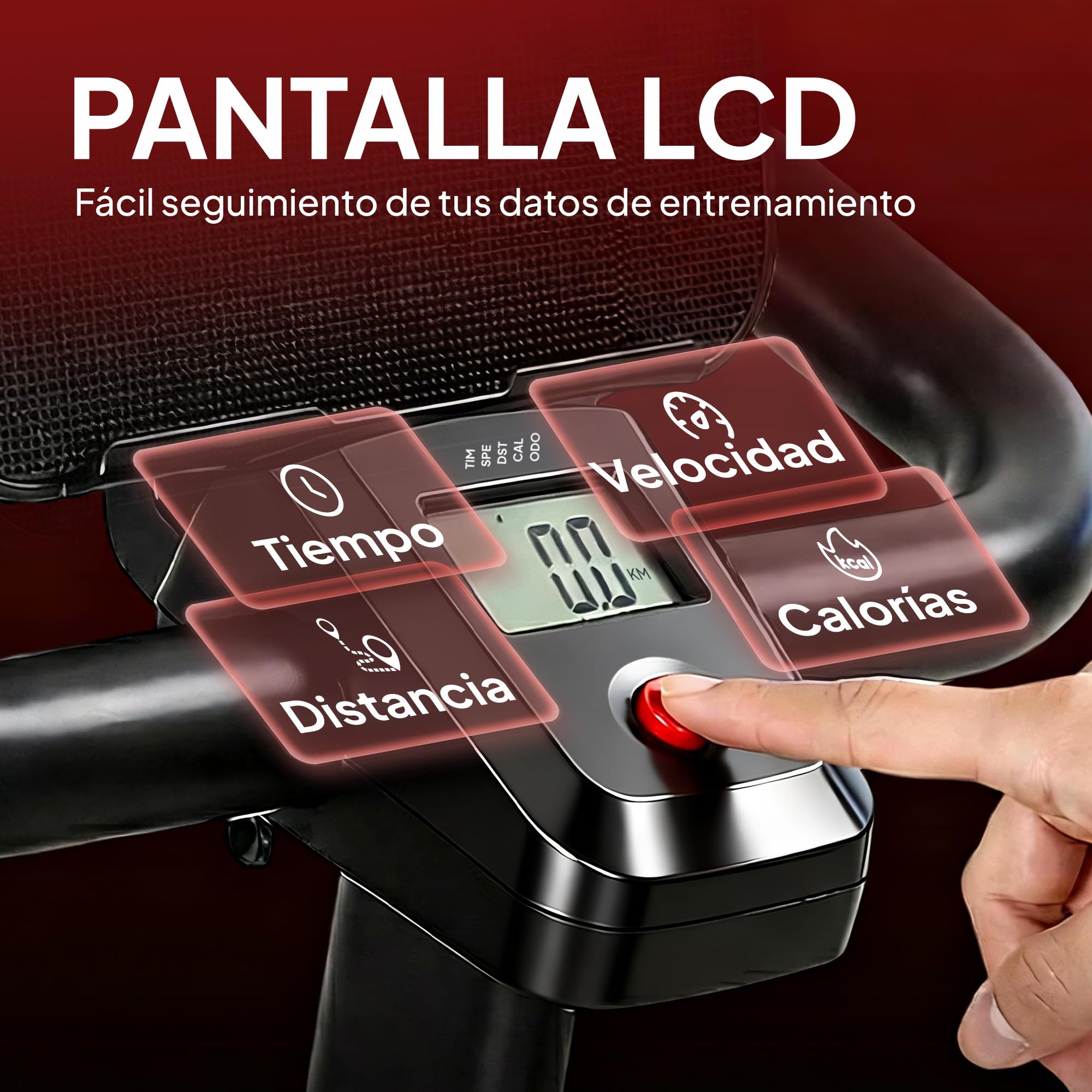 SPORTNOW Bicicleta Estática en Casa con Resistencia Magnética Regulable | Silenciosa, Pantalla LCD, Volante, Asiento y Manillar Ajustables, Ruedas, Soporte para Tablet, Carga 120 kg
