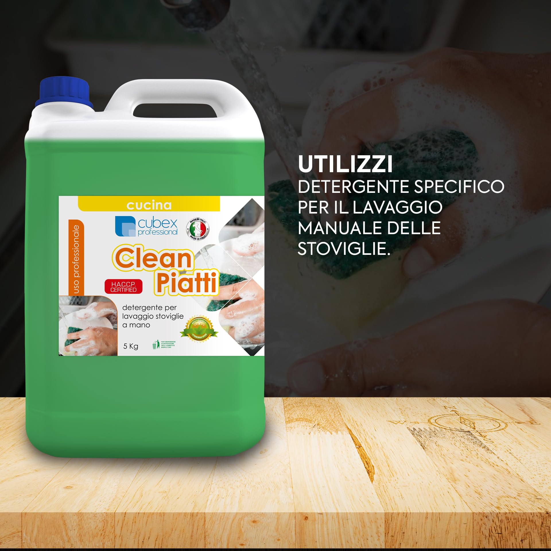 Cubex Professional Nettoyant détergent pour vaisselle à la main Clean Assiettes 4 x 5 kg