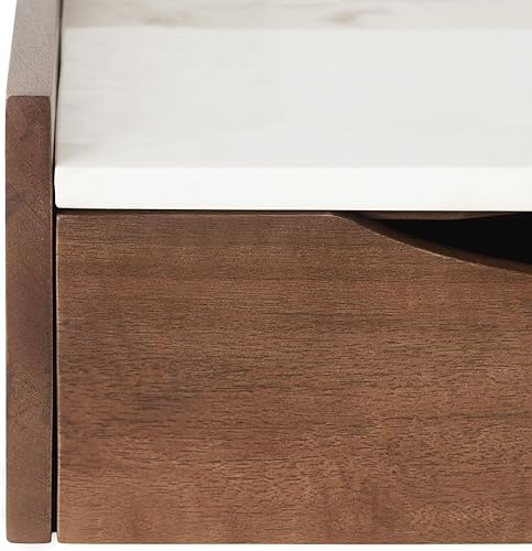 Miniatura 6 de Kate and Laurel Kitt - Mesa auxiliar flotante moderna con cajón de almacenamiento para uso como mesita de noche de dormitorio, 18 x 12 x 7 pulgadas,