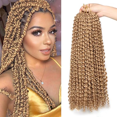 Miniatura 8 de ZRQ Pelo de Passion Twist rojo cobre de 30 pulgadas, 7 paquetes de cabello largo ondulado de ganchillo para cabello Butterfly Locs cabello jengibre