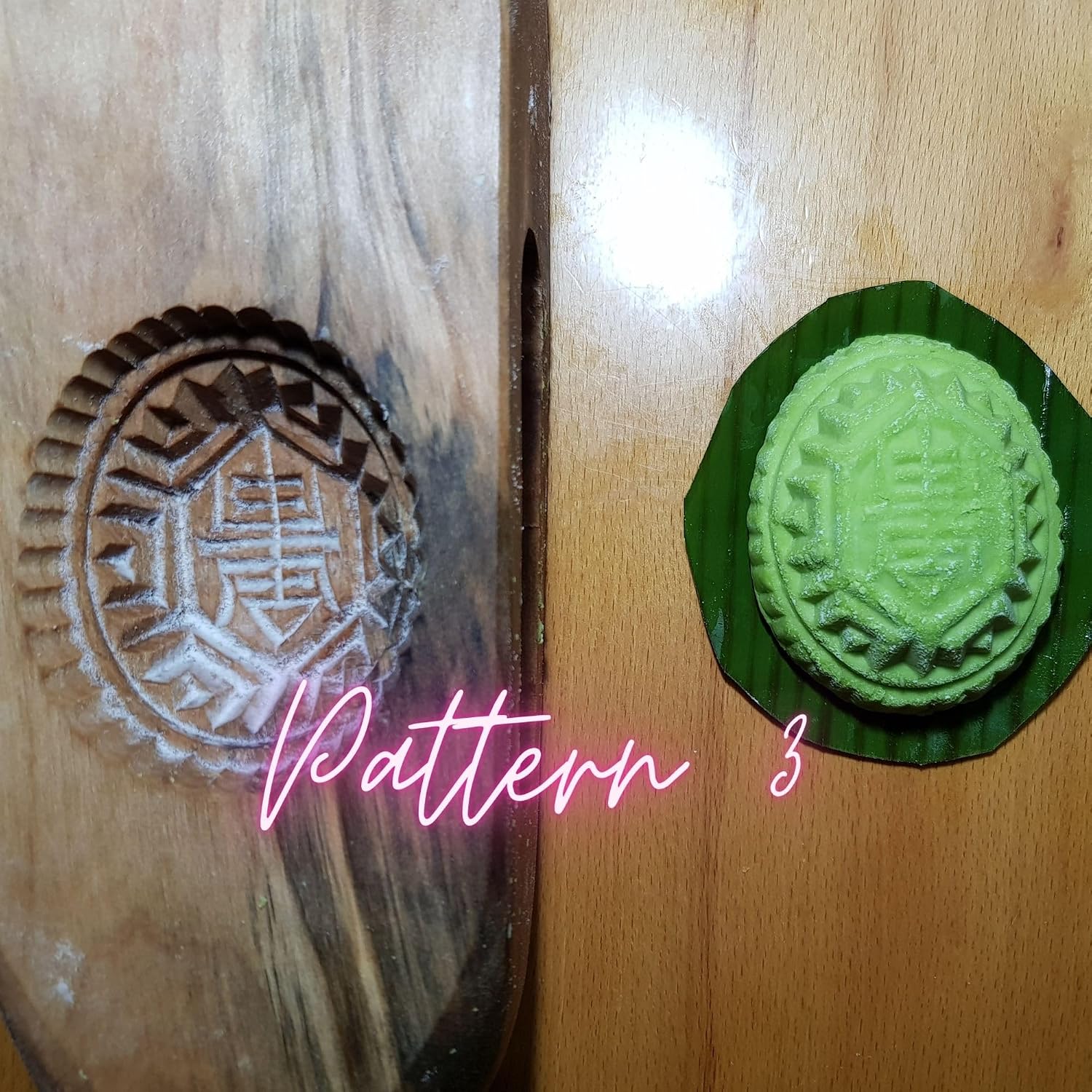 Niclaw Gourmet 4-Face Nyonya ANG Ku Kueh Red Tortoise Cake Wooden Mould, 5 Patterns in One Mould