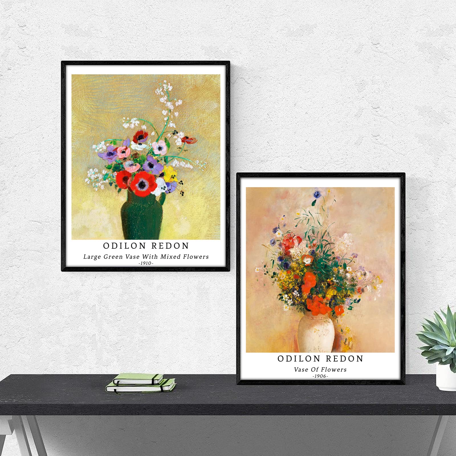 Set 4 Poster Fiori Senza Cornice 28x35cm - Arte Moderna Beige Per Pareti