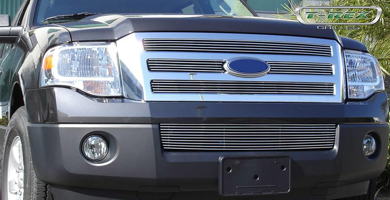 T-Rex 21594 Horizontal Aluminum Polished Finish Billet Grille Bolt-on for Ford Expedition