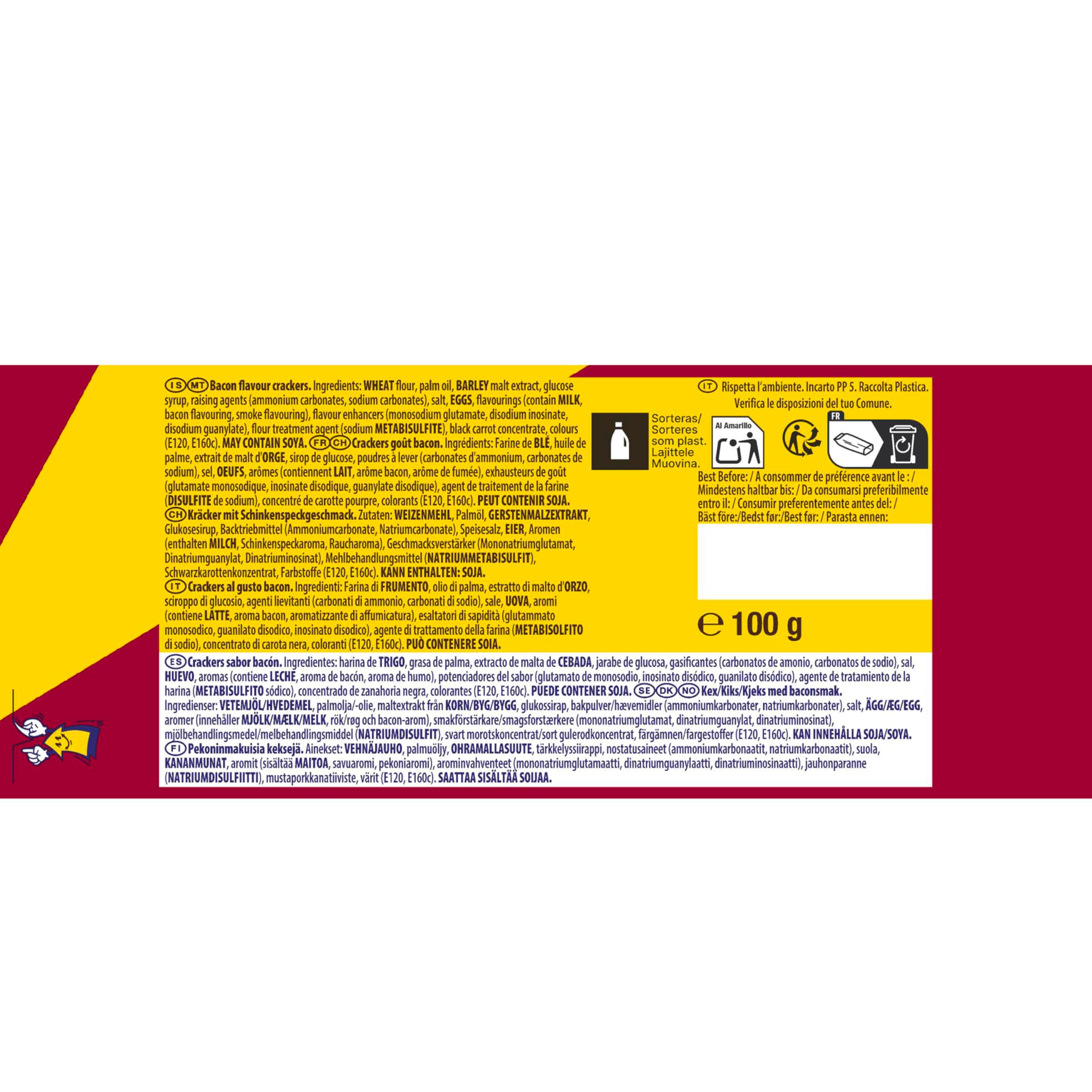 Tuc Galletas Saladas Sabor Bacon, 100g