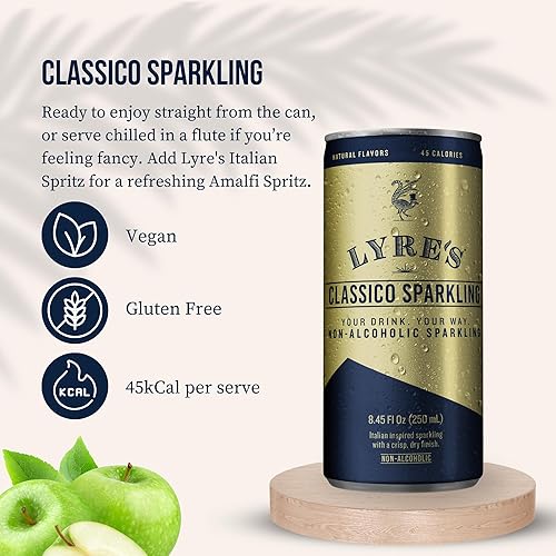 Miniatura 3 de Lyre's Classico - Paquete de 4 vinos espumosos sin alcohol, alternativa a Prosecco a prueba cero, bebidas sin alcohol, bebidas sin alcohol