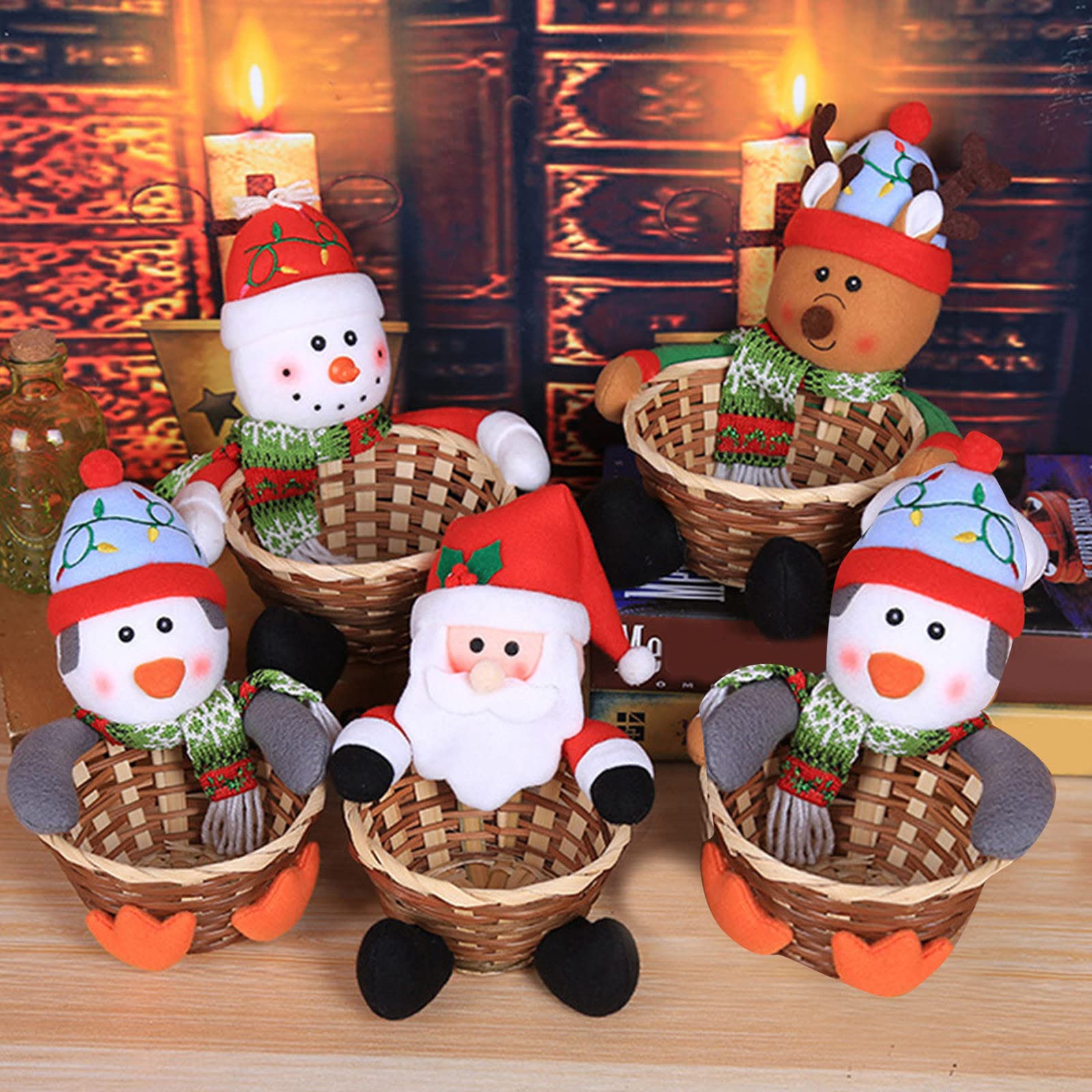 Wnvivi Paniers Pour Cadeaux Vides, 6 PCS Panier Cadeau En Vrac Bricolage Robuste Panier En Carton Avec Poignées Pour Anniversaire Noël Saint Valentin Thanksgiving(Grille