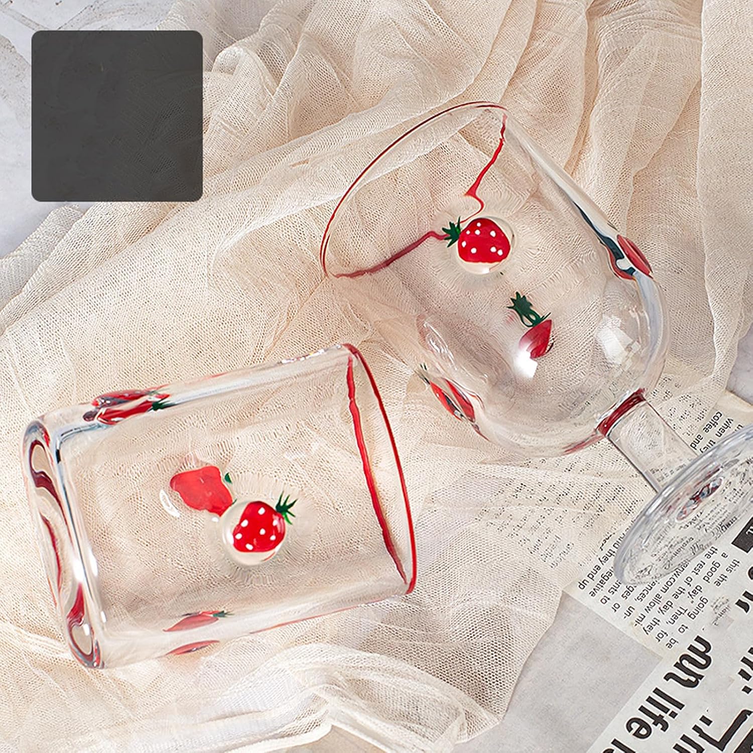 Modern Glasses Juices Cup with Fruit Aesthetic Sturdy for Various Beverages Dishwasher Safe and Recyclable Simple Glasses