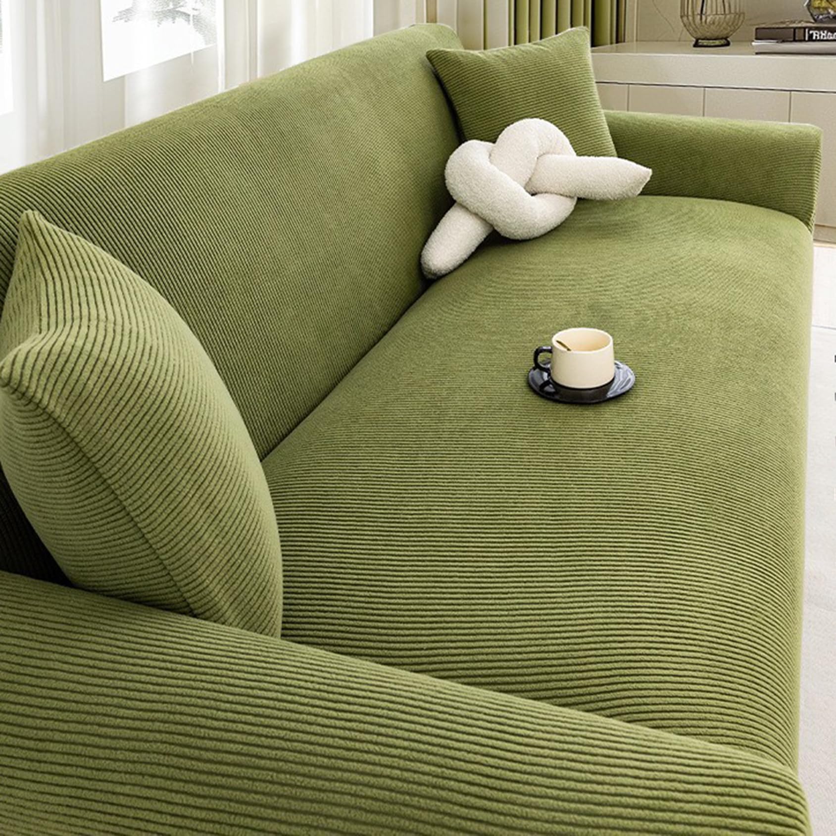 PERS Copridivano da 1/2/3/4/5 Posti, Copridivano Elasticizzati all-Inclusive, Copridivano Lavabili AntiGraffio per Gatti con 1 Federa(Size:3 Seater(190-230cm),Color:B)