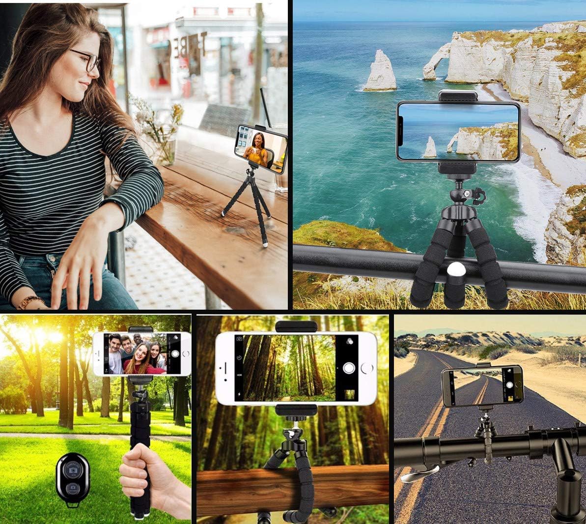 GearFend 6.5” Flexible Universal Tripod, Smartphone Mount with Wireless Remote Control for All iPhones, Samsung Phones and Most Mobile Phones Plus Microfiber Cloth