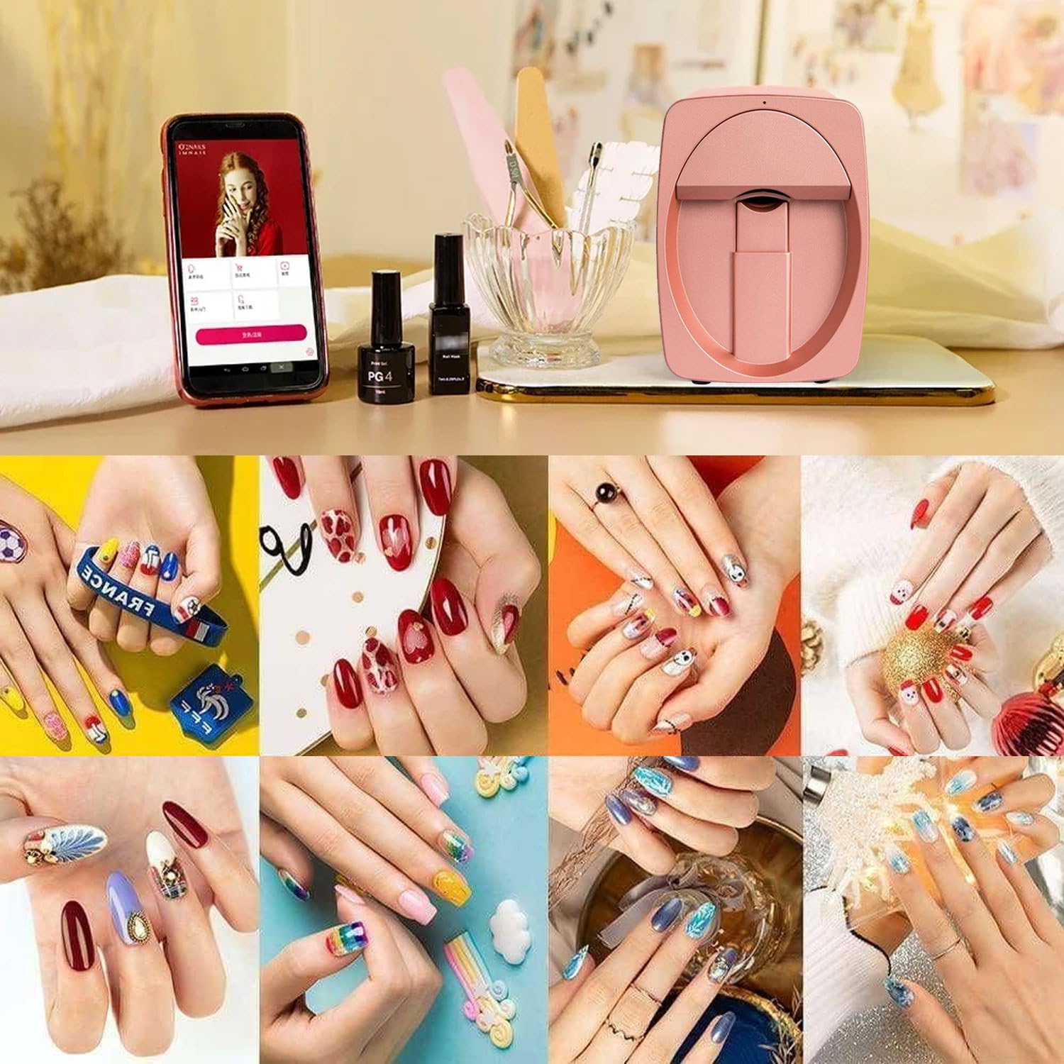 Amazon.com: 3D Nail Printer Mobile Nail Painter Photo, Portable