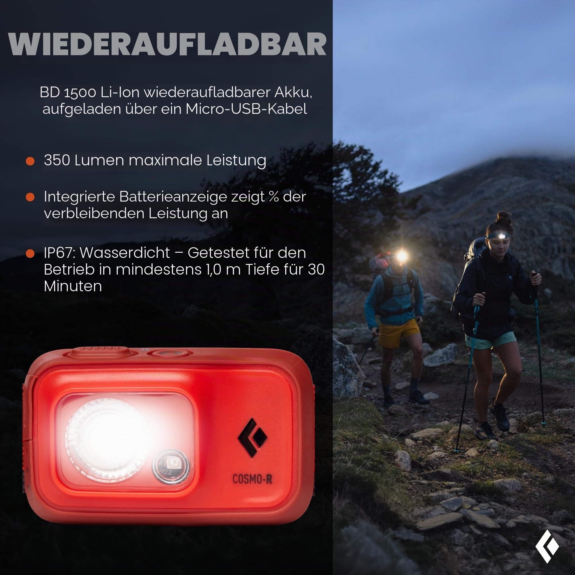 Black Diamond Cosmo 350-R Stirnlampe Kopflampe