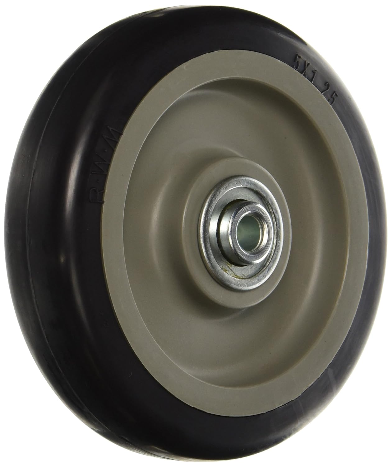 RWM Casters UPB-0512-06 5" x 1-1/4" Urethane Polypropylene Wheel with Ball Bearing for 3/8" Axle, 300 Pound Capacity: Industrial & Scientific