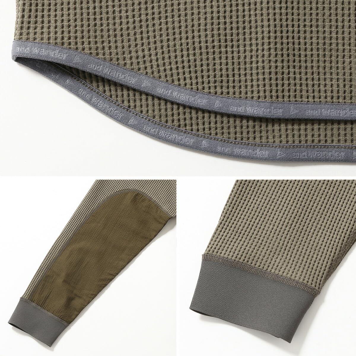 and wander アンドワンダー PE ワッフルロングスリーブT ホワイト 楽天市場】アンドワンダー PEワッフルロングスリーブT and