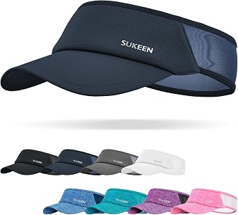 Sukeen Sports Sun Visor Men Women Lightweight Portable Cooling Stretchy Visor Hat for Running, Golf, Daily Wear
