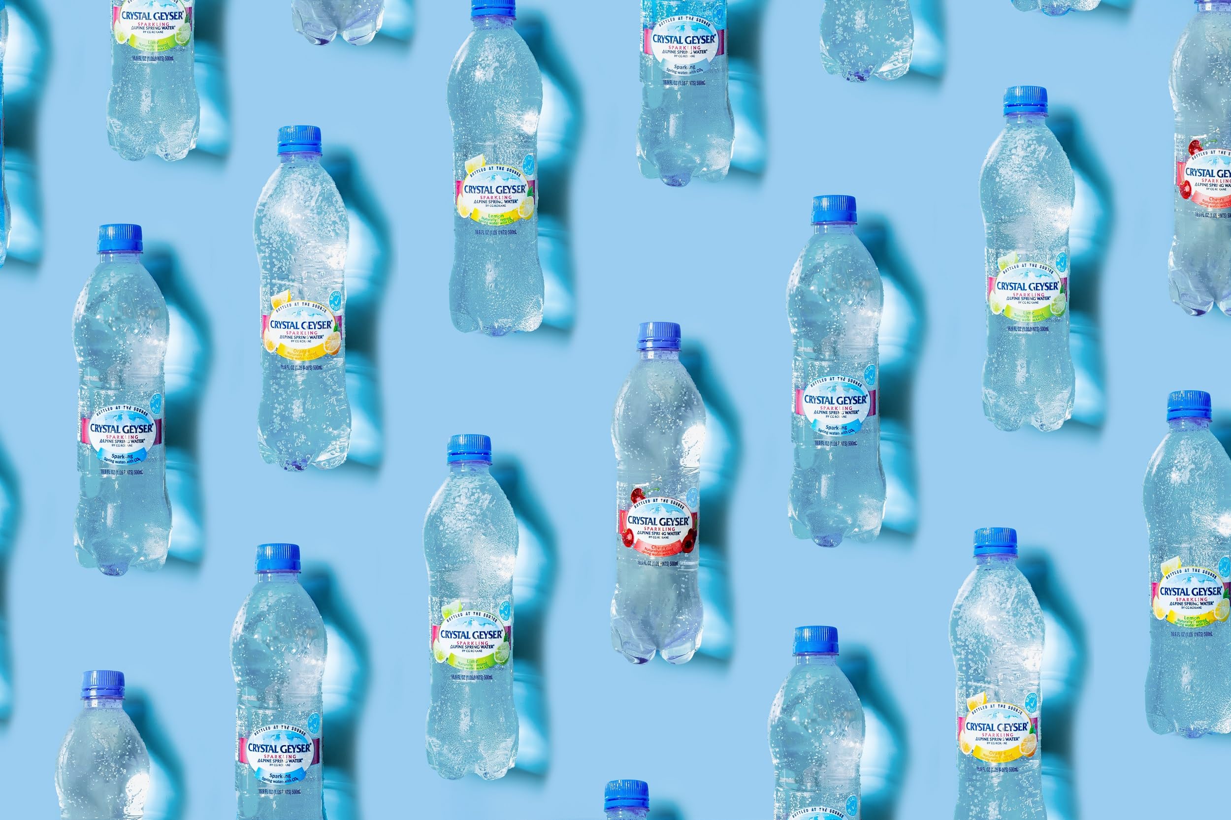 Crystal Geyser Sparkling Alpine Natural Spring Water, 24-Pack, 16.9oz Bottles, Zero Calories and No Sweeteners, Bottled at The Source