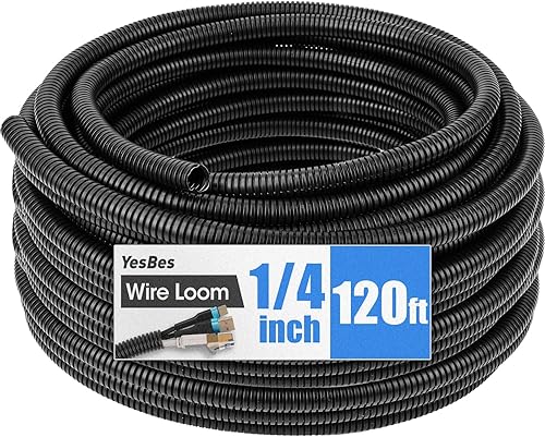 Miniatura 10 de Tubo Protector de Cables de 40 Pies de 1 Pulgada, Tubo Divisible para Organización de Cables, Conducto de Cables, Tubo Protector de Cables – Negro