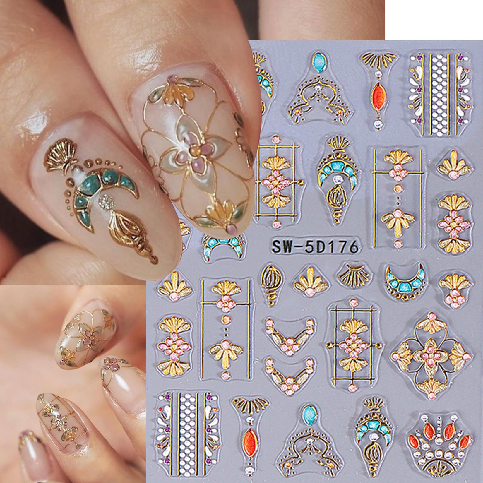 Sun Nail Stickers - Bohemian Nail Art Decals -5