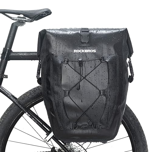 ROCKBROS Bike Panniers Waterproof Rear Rack Bag Max 30L Large Capacity for Cycling Traveling Commuting