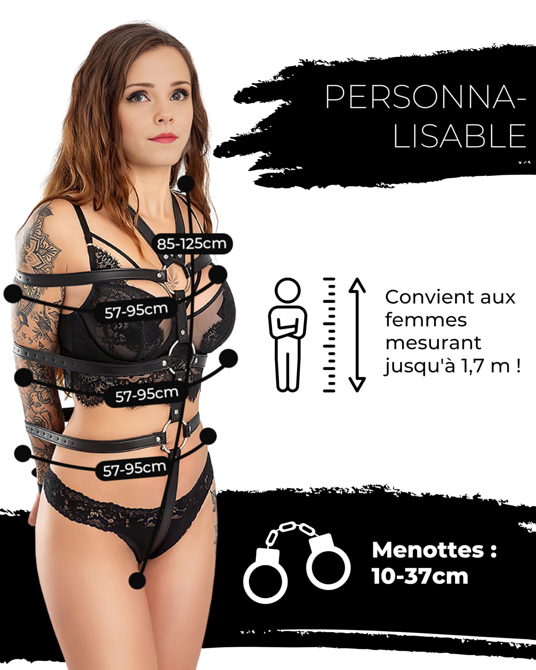 Kit BDSM Sextoy - Bondage Sex Toys, Sex Toýs Couple, Jeu Sexe Plaisir, Jouet Sexualité, Jeux Sexuelle Adulte Couple, BDSMS Set Accessoires Hard, Sexy érotique Lit, Retenue et Bondage SM