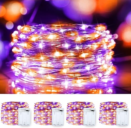 Miniatura 7 de Guirnalda de luces de Navidad de alambre de cobre rojo, verde y blanco, paquete de 2 100 luces LED de hadas impermeables para Navidad, dormitorio,