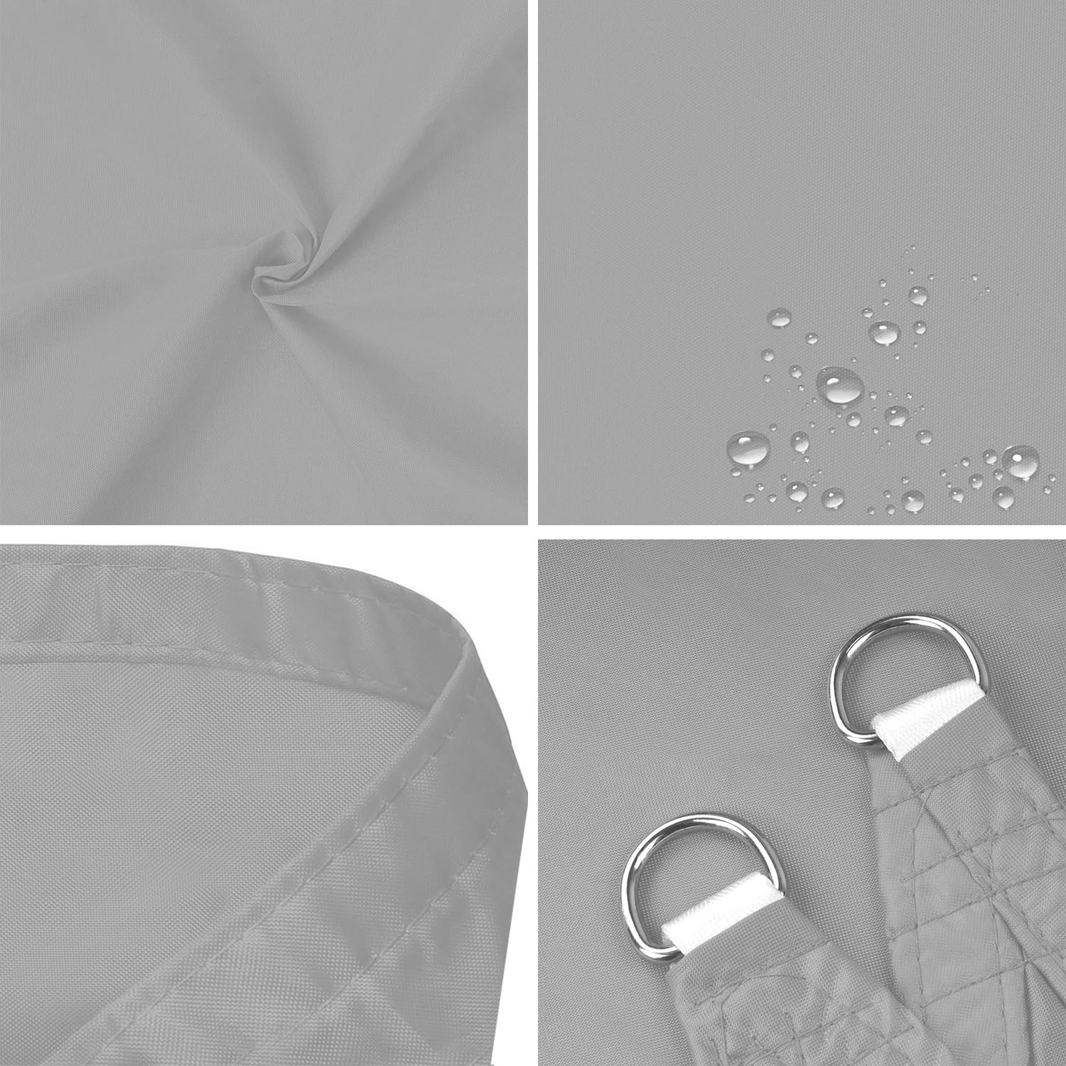 Tenda a Vela Impermeabile,Rettangolare Telo Ombra 2x8m,Vela Ombreggiante Protezione Raggi UV 95%, Tenda Parasole per Esterno, Giardino,Piscina,Terrazzo,Balcone,Patio (Grigio)